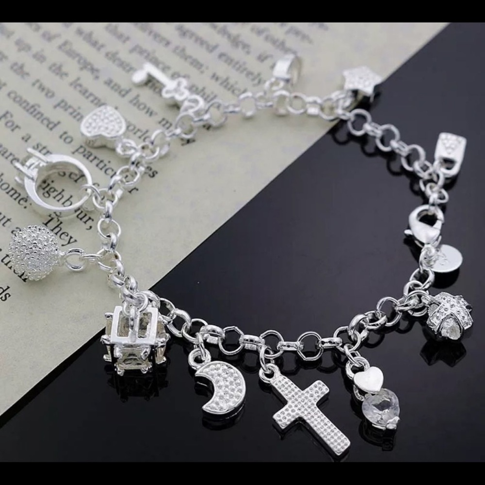 925 sterling silver woman’s charm bracelet
